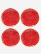 Bordallo Pinheiro - Set Of Four Watermelon Earthenware Side Plates - Green Multi