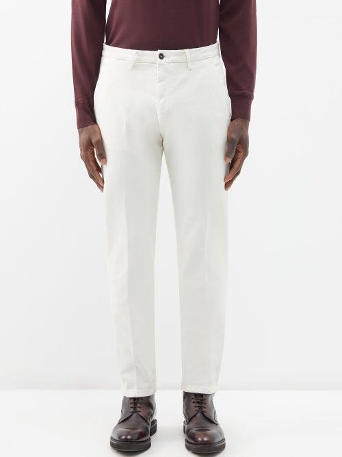 Thom Sweeney - Flat-front Slim-leg Chinos - Mens - Cream