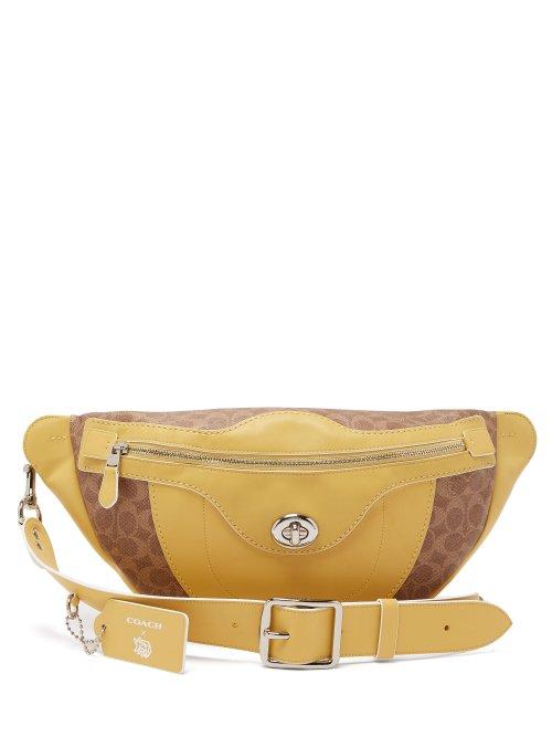 Matchesfashion.com Matty Bovan - Coach X Matty Bovan L Signature Canvas Belt Bag - Womens - Yellow Multi