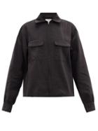 Matchesfashion.com Lemaire - Flap-pocket Silk-blend Shirt - Womens - Black