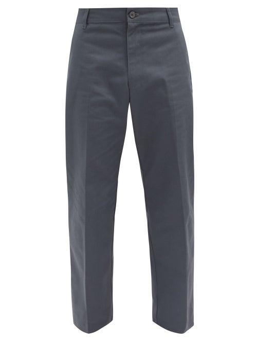 Matchesfashion.com Noon Goons - Club Straight-leg Cotton-twill Trousers - Mens - Charcoal