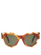 Céline Eyewear Striped Cognac Havana Cat-eye Acetate Sunglasses