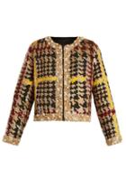 Matchesfashion.com Ashish - Collarless Hound's Tooth Sequin Embellished Jacket - Womens - Multi