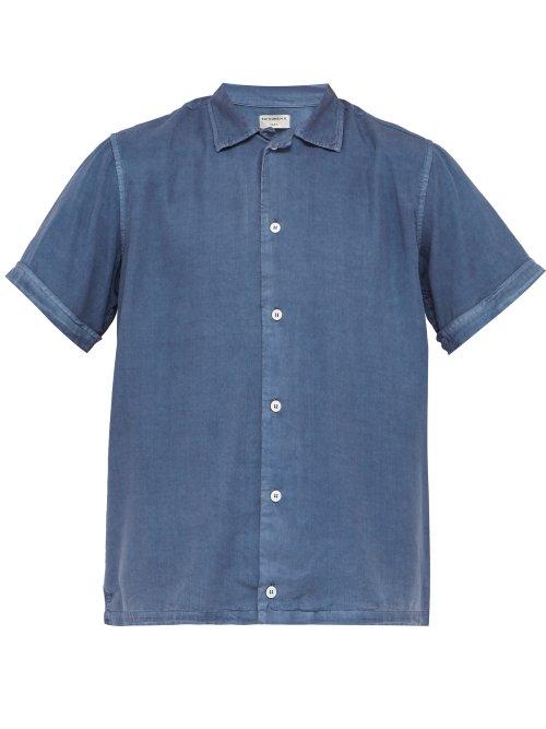 Matchesfashion.com Ditions M.r - Steve Brushed Poplin Shirt - Mens - Blue