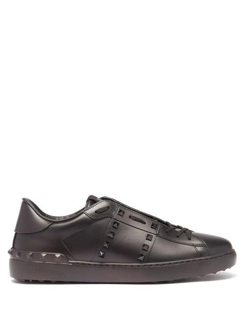 Matchesfashion.com Valentino Garavani - Rockstud Untitled Leather Trainers - Mens - Black