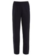 Matchesfashion.com Emilia Wickstead - Arabella High Rise Stretch Crepe Trousers - Womens - Navy