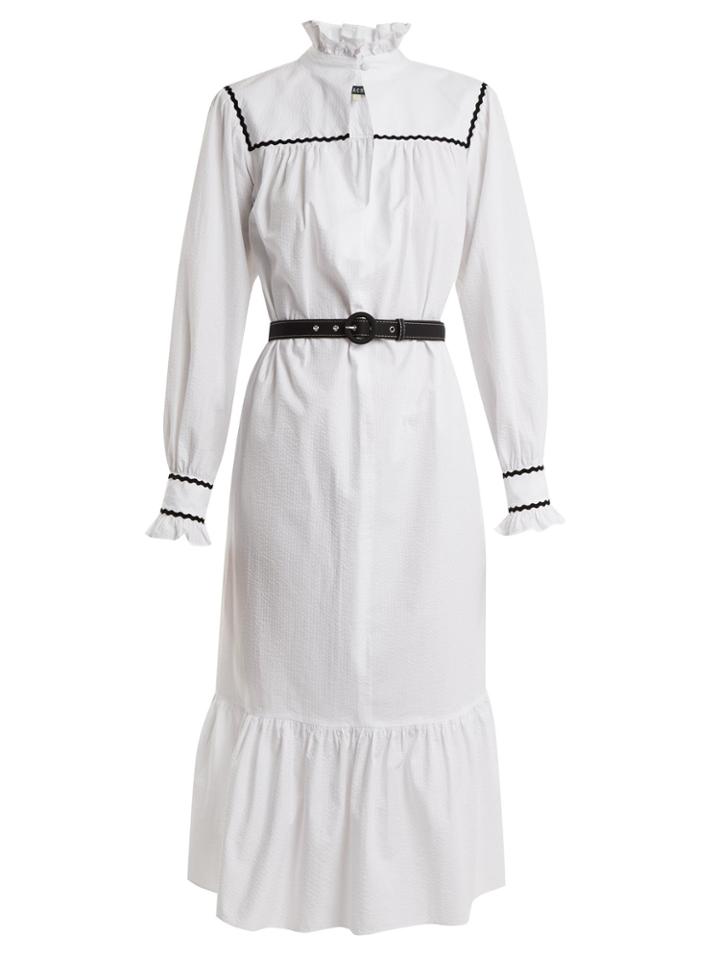 Alexachung Ric Rac-trimmed Cotton-seersucker Dress
