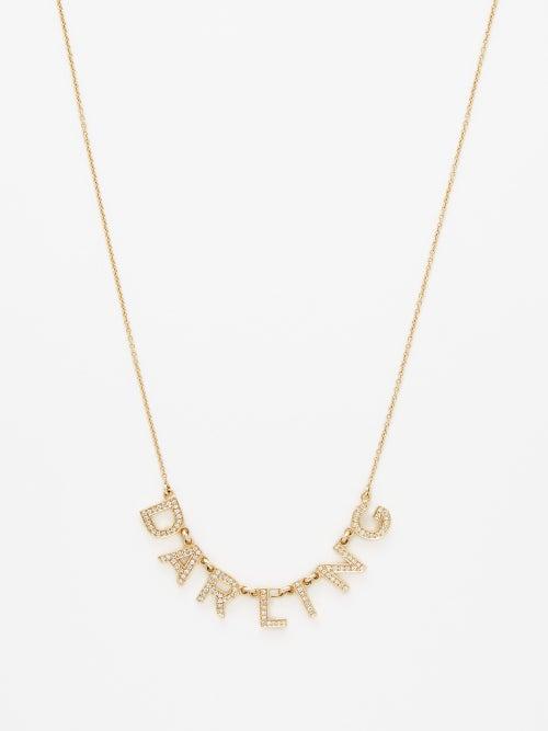 Roxanne First - Oh Darling Diamond & 14kt Gold Necklace - Womens - Gold Multi