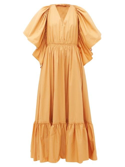 Matchesfashion.com Roksanda - Constance Halterneck Cotton-poplin Maxi Dress - Womens - Beige