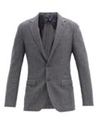 Matchesfashion.com Polo Ralph Lauren - Single-breasted Herringbone Wool-blend Blazer - Mens - Grey Navy