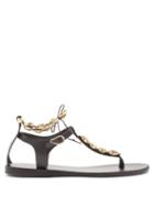Matchesfashion.com Ancient Greek Sandals - Chrysso Shell Embellished Leather Sandals - Womens - Black