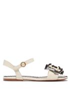 Matchesfashion.com See By Chlo - Floral Appliqu Leather Sandals - Womens - White Black