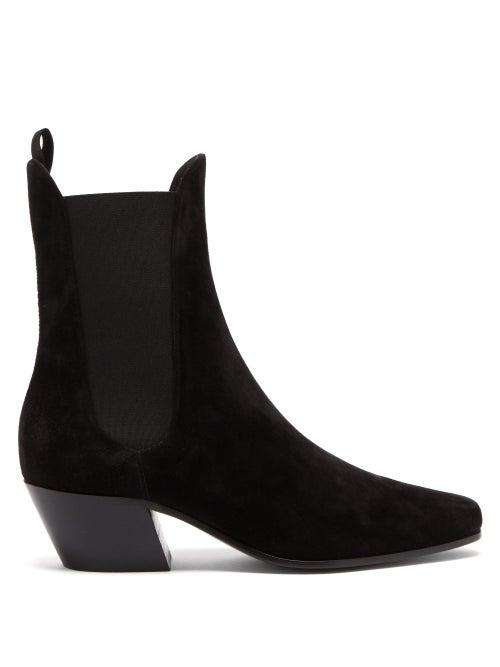 Matchesfashion.com Khaite - Saratoga Suede Chelsea Boots - Womens - Black