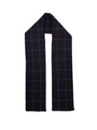 Matchesfashion.com Giuliva Heritage Collection - The Aura Windowpane Checked Wool Scarf - Womens - Navy