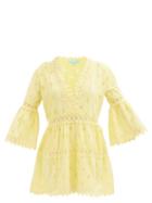 Melissa Odabash - Victoria Cotton Broderie-anglaise Dress - Womens - Lemon