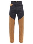 Wales Bonner - Essence Twill-panelled Jeans - Mens - Navy