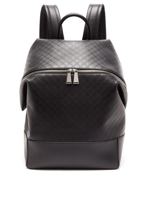Matchesfashion.com Bottega Veneta - Intrecciato-debossed Leather Backpack - Mens - Black