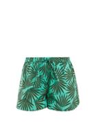 Matchesfashion.com Diane Von Furstenberg - Elasticated Waist Stretch Cotton Shorts - Womens - Green Multi