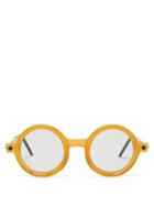 Kuboraum - P1 Round Acetate Glasses - Mens - Light Brown