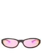 Matchesfashion.com Balenciaga - Neo Oval Frame Acetate Sunglasses - Mens - Black