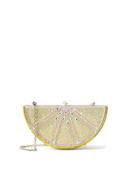 Judith Leiber - Lemon Slice Crystal-embellished Clutch - Womens - Yellow