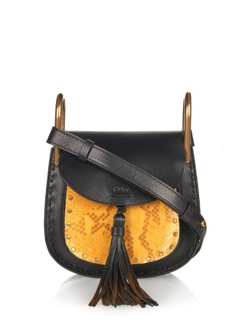 Chloé Hudson Mini Leather And Python Cross-body Bag