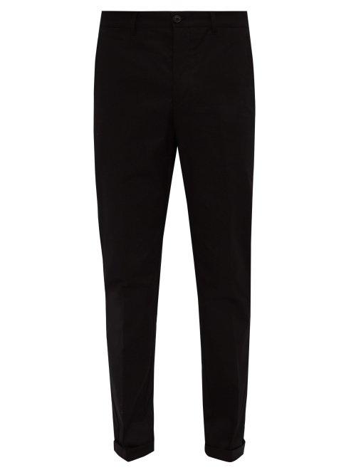Matchesfashion.com Prada - Straight Leg Cotton Chino Trousers - Mens - Black