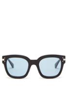 Mens Eyewear Amiri - Engraved-logo Square Acetate Sunglasses - Mens - Black