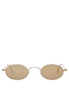 Matchesfashion.com Andy Wolf - Armstrong Oval Frame Sunglasses - Mens - Gold