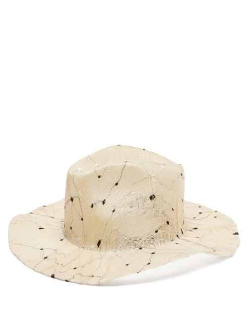 Matchesfashion.com Reinhard Plank Hats - Norma Embroidered-sisal Hat - Womens - White Multi