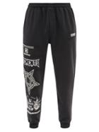 Mens Rtw Vetements - Hardcore Logo-patch Cotton-blend Track Pants - Mens - Black White
