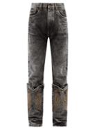Y/project - Western-cuff Embroidered Jeans - Mens - Black