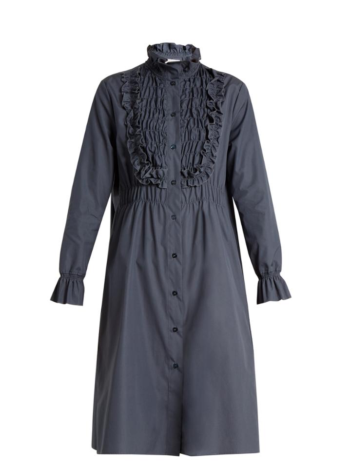 See By Chloé Smocked-detail Cotton Dress