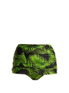 Matchesfashion.com Norma Kamali - Bill High Waisted Bikini Briefs - Womens - Green Print