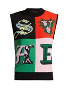 Matchesfashion.com Versace - Alphabet Print Sleeveless Sweater - Womens - Multi