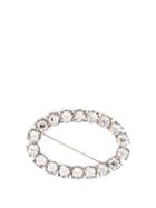 Matchesfashion.com Isabel Marant - Oval Crystal Embellished Brooch - Womens - Clear