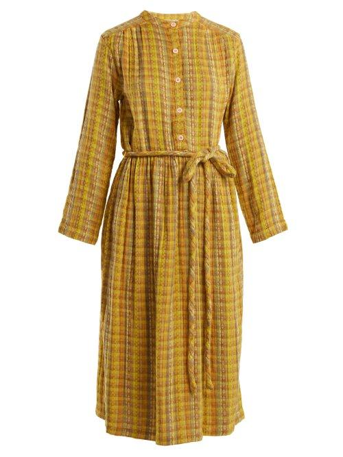 Matchesfashion.com Ace & Jig - Striped Cotton Blend Dress - Womens - Yellow