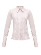 Matchesfashion.com Wales Bonner - Santiago Pintucked Cotton-blend Shirt - Womens - Pink