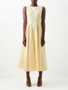 Emilia Wickstead - Chelsea Flared Cotton-poplin Midi Dress - Womens - Yellow