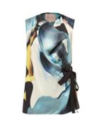 Roksanda - Andriya Marble-print Silk-satin Top - Womens - Multi