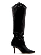 Matchesfashion.com Malone Souliers - Daisy Ruched Western Leather Boots - Womens - Black