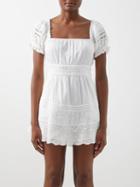 Loveshackfancy - Lilium Square-neck Cotton Dress - Womens - Optical White