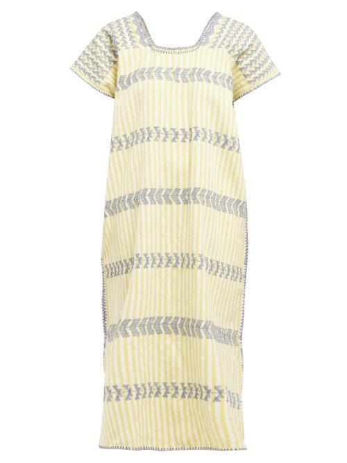 Matchesfashion.com Pippa Holt - No.114 Embroidered Cotton Kaftan - Womens - Yellow Multi
