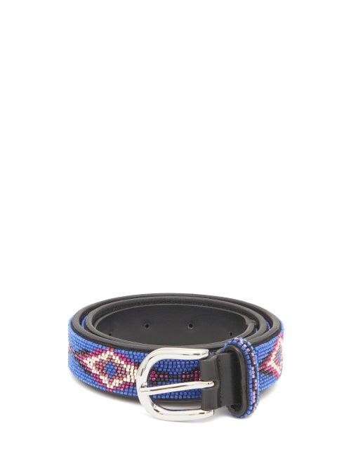 Matchesfashion.com Isabel Marant - Elsa Beaded Leather Belt - Womens - Blue