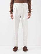Tom Ford - Pleated Cotton-blend Poplin Suit Trousers - Mens - White