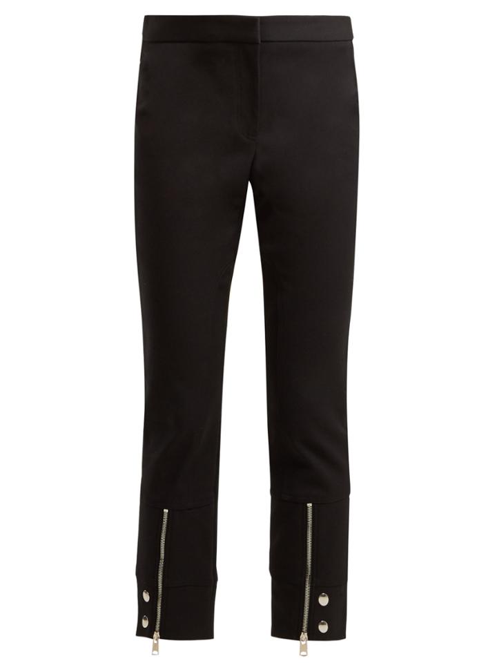 Alexander Mcqueen Mid-rise Cotton-blend Cropped Trousers