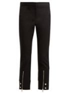 Alexander Mcqueen Mid-rise Cotton-blend Cropped Trousers
