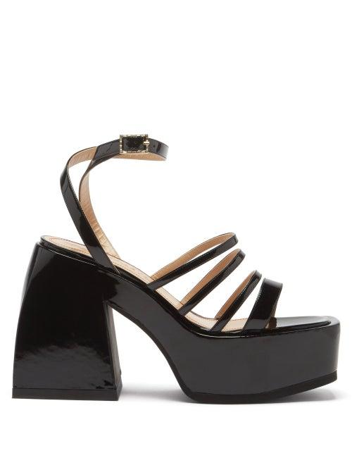 Matchesfashion.com Nodaleto - Bulla Chibi Patent-leather Platform Sandals - Womens - Black
