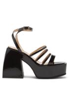Matchesfashion.com Nodaleto - Bulla Chibi Patent-leather Platform Sandals - Womens - Black