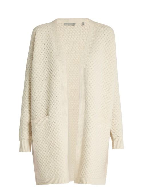 Vince Honeycomb-knit Wool And Yak-blend Cardigan
